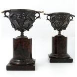 A pair of 19th century Elkington and Co electroplated two handled urns,