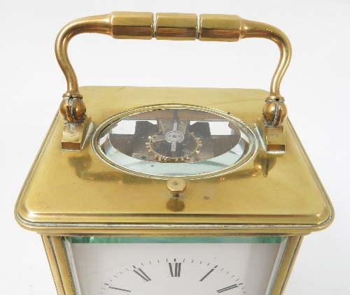 A brass repeating carriage clock, - Image 4 of 4