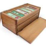 Approximately sixty antique glass microscope slides, most named,