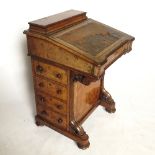 A Victorian walnut Davenport,