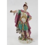An 18th century Meissen figure, from the Four Monarchies series, of Alexander the Great,