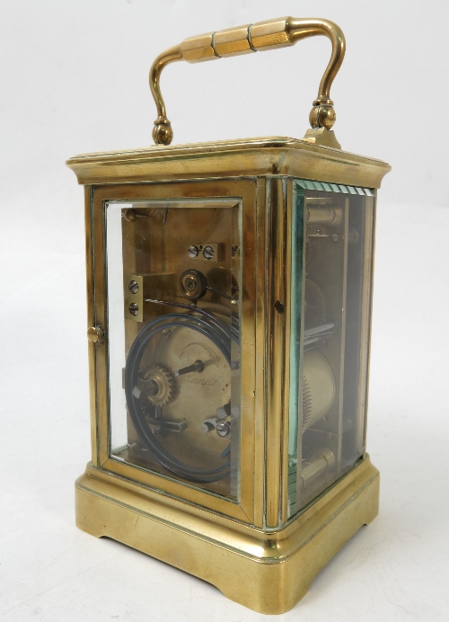 A brass repeating carriage clock, - Image 3 of 4