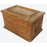 A 19th century oak box, or cellarette, with applied panel effect moulding, in the Gothic style,