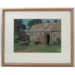 Leslie Augustus Bellin-Carter, three pastels, Le Vieux Manoir Beville Normandy, 9.5ins x 13.