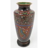 A 20th century Ando Japanese cloisonne vase, decorated with a band of scrolls with leaves,