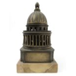 A gilt metal oil burner, modelled as the dome of St Paul's cathedral,