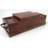 A mahogany and burr wood smoker's box, of rectangular form,