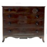 A 19th century mahogany straight front chest,