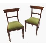 A set of six 19th century mahogany dining chairs, with bar backs,