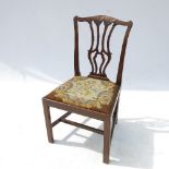 A Georgian mahogany single chair, in the Chippendale style,