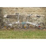 Two Bickerton portable folding bicycles,