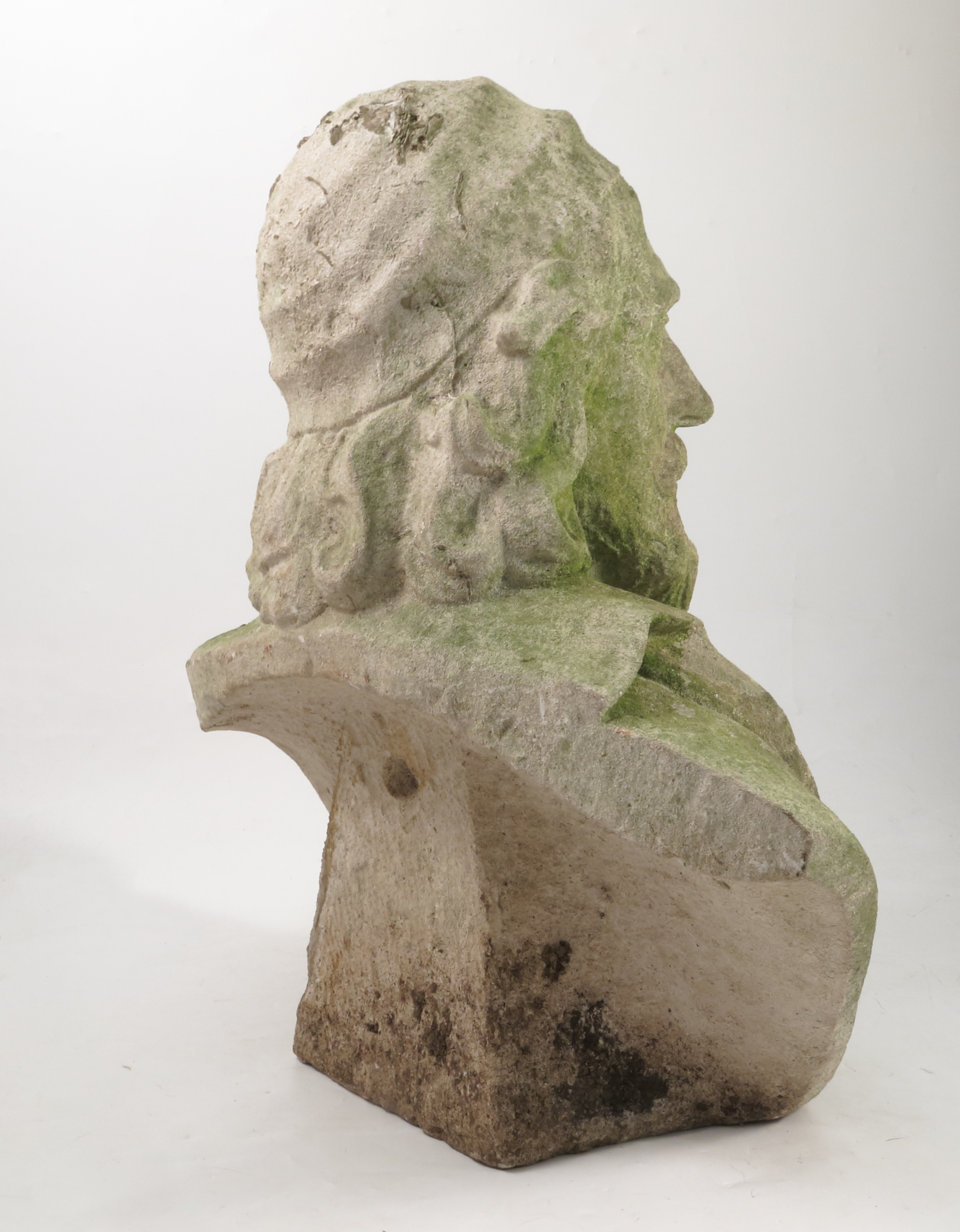 An 18th century Portland Stone bust, probably of Inigo Jones, - Image 17 of 18