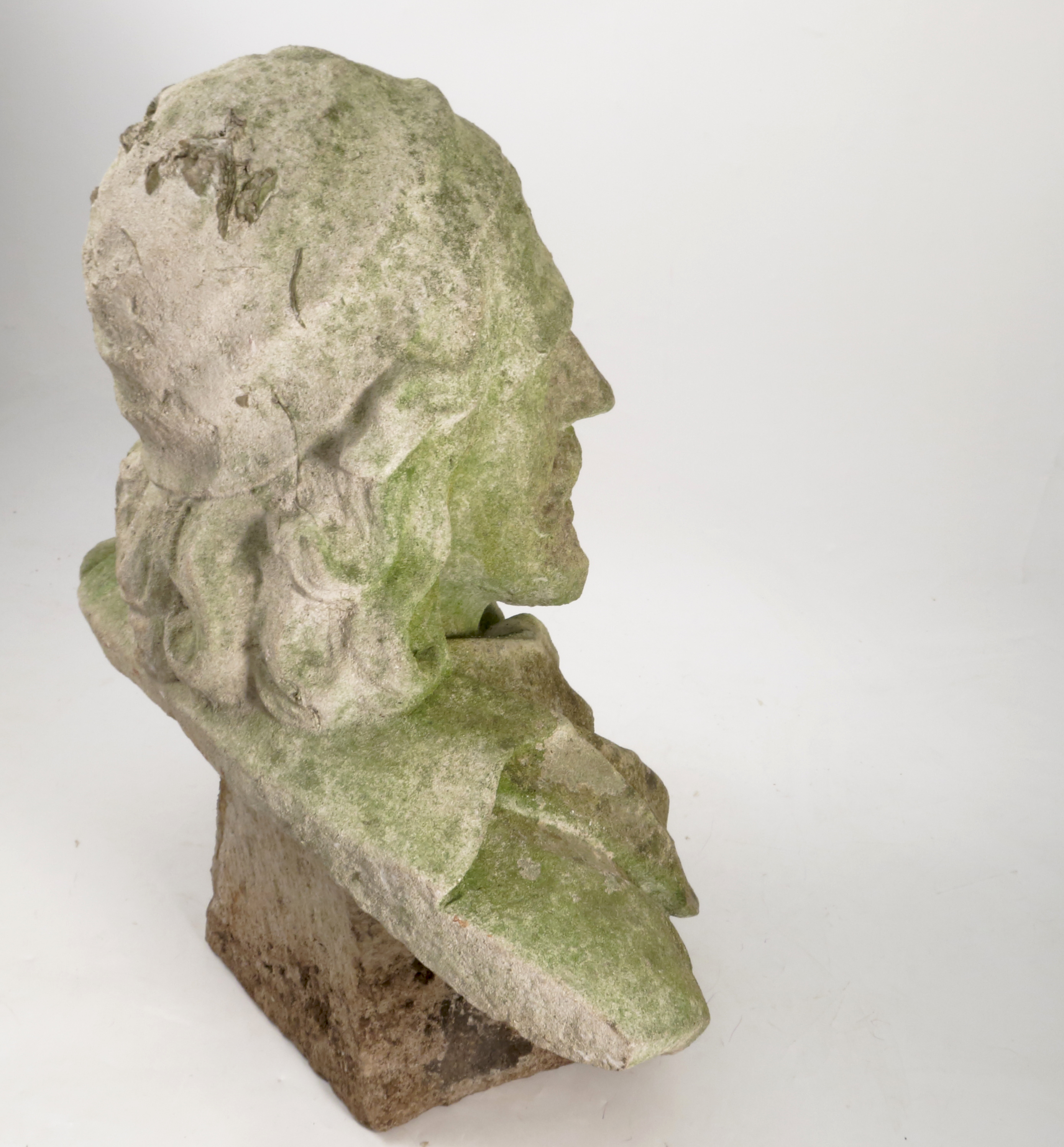An 18th century Portland Stone bust, probably of Inigo Jones, - Image 12 of 18