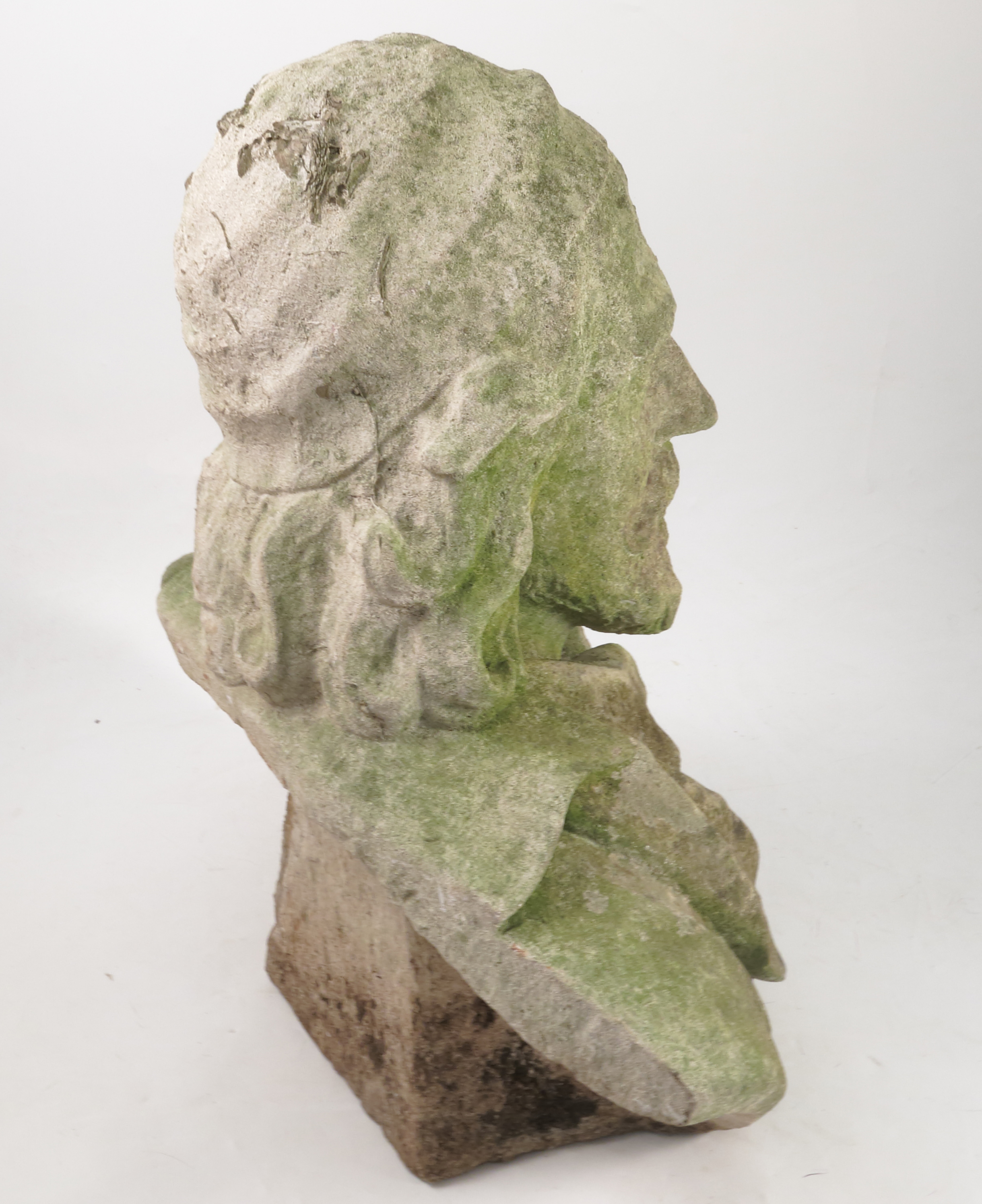 An 18th century Portland Stone bust, probably of Inigo Jones, - Image 15 of 18