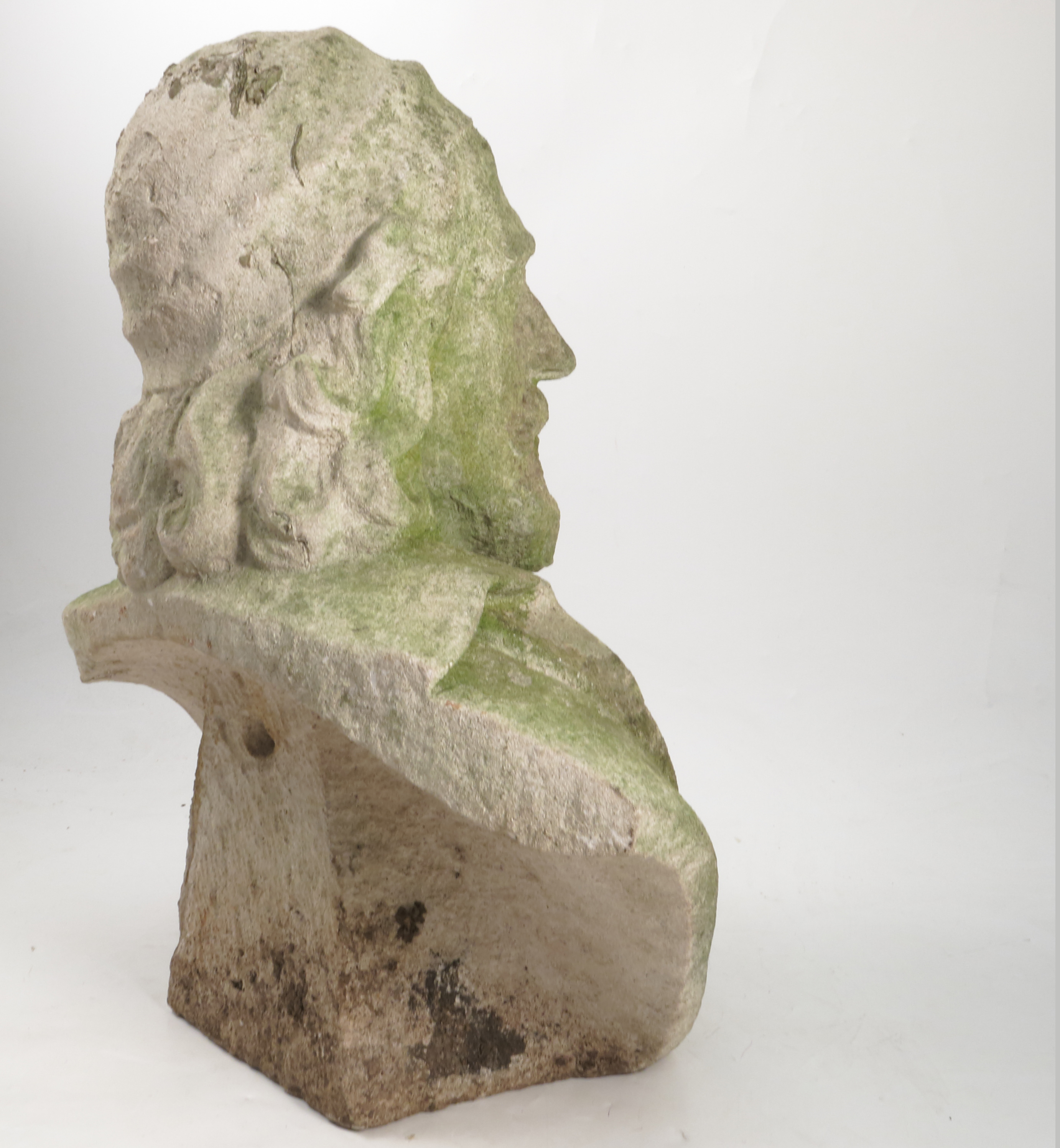 An 18th century Portland Stone bust, probably of Inigo Jones, - Image 11 of 18