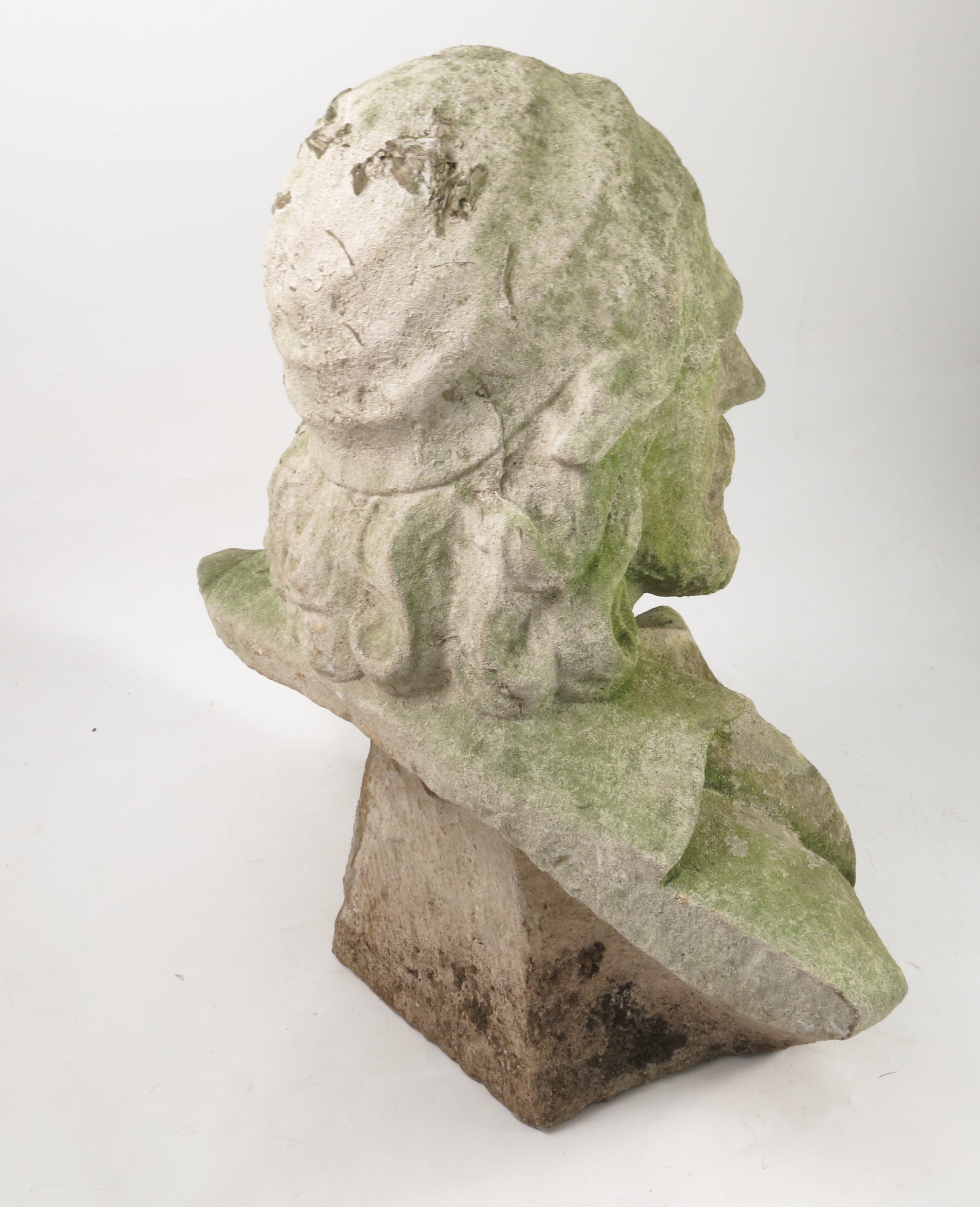An 18th century Portland Stone bust, probably of Inigo Jones, - Image 16 of 18