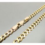 A 9 carat gold chain, of filed curb links, length 51cm, weight 11.