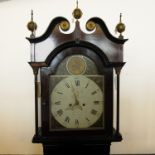 An oak longcase clock,