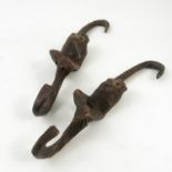 Two Black Forest whip hooks,