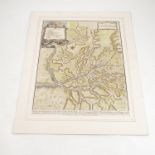 An Antique hand coloured map, Plan of the Encampment of the Allies at Prats del Rey,