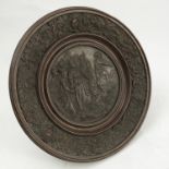 An Art Union of London metal tazza, embellished in relief with a classical scene,