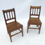 A set of six 19th century dining chairs, with three vertical bars to the back,