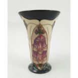 A Moorcroft pottery vase, decorated in the Foxglove pattern by Rachel Bishop, dated 1993,