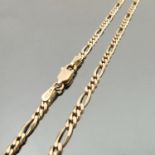 A 9 carat gold chain, of figaro links, length 50.5cm, weight 7.