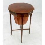 A late 19th century mahogany work table,