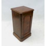 A Victorian walnut pot cupboard, fitted with a drawer,