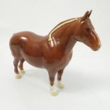 A Beswick model, of a chestnut shire horse Ch.Masse Dainty, height 8.