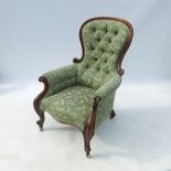A 19th century mahogany show wood grandfather chair,