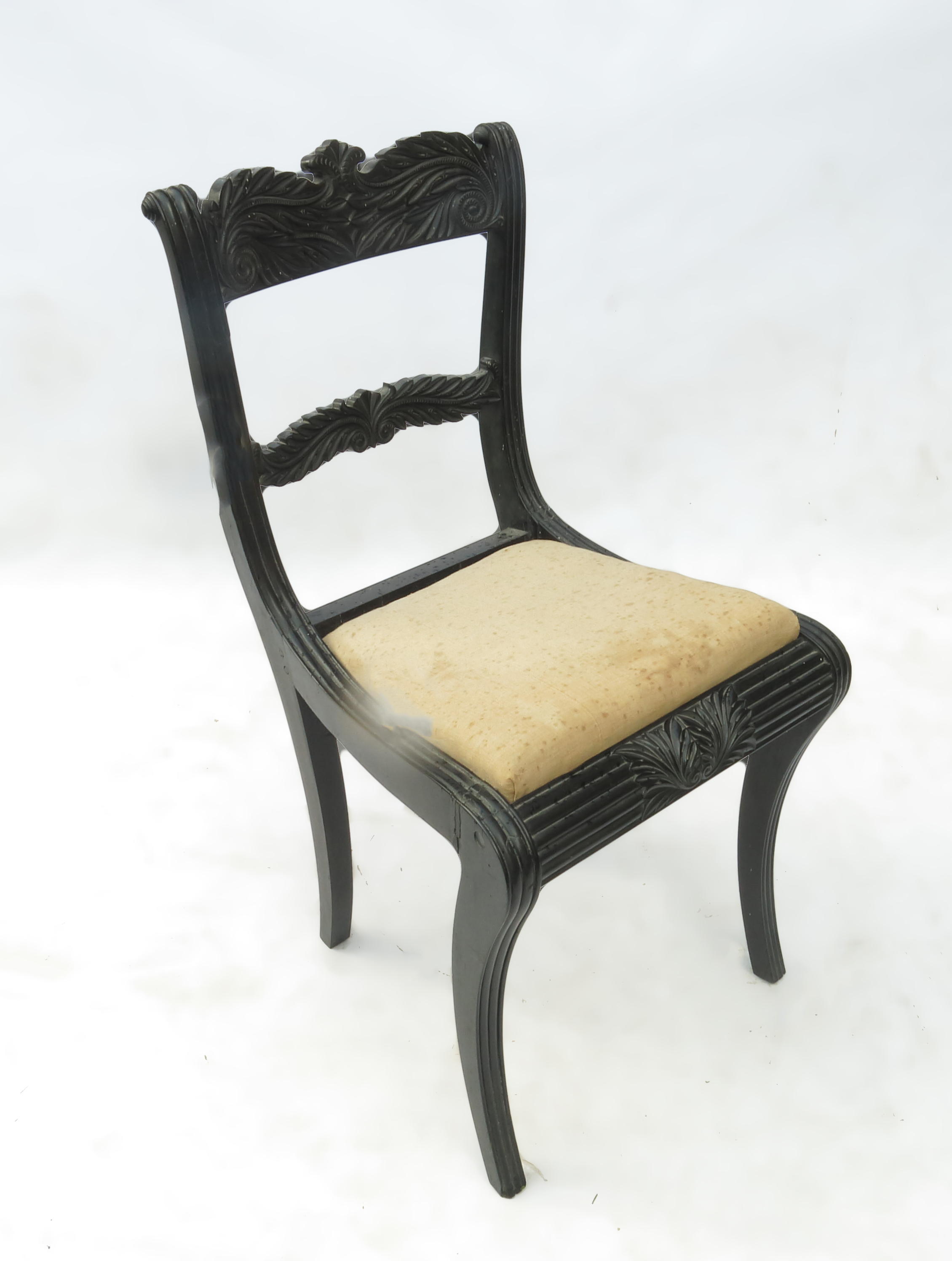 An Anglo Indian style ebony single chair,