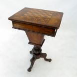 A late 19th century rectangular games/work table,