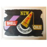 A 1930's poster, by E McKnight Kauffer, entitled "Shell Lubricating Oils",