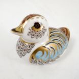 A Royal Crown Derby paperweight, Collectors Guild Duckling, with gold stopper,