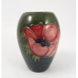 A Moorcroft pottery vase, decorated in the Anemone pattern,