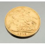 A 1913 gold Sovereign