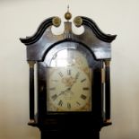 An oak longcase clock,