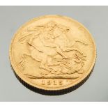A 1915 gold Sovereign
