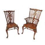 A harlequin set of eight 18th century style Windsor chairs,