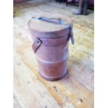A British Army Royal Lancers Leather Cylindrical Hat / Cordite?Box stamped No. 70 II R,L 10 32,