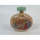 A Chinese Glass Scent Bottle, 8cm high