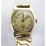 A Lady's 9ct Dennison Gold Cased Wristwatch with manual movement _ running