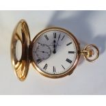 A Fine Dent Full Quarter 18ct Gold Cased Half Hunter Pocket Watch in fitted leather caseThe