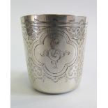 A French Silver Beaker, crown over L, AFC, 6.5cm, 97g