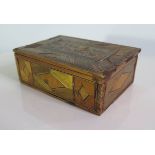 An Early Nineteenth Century French POW Straw Work Box, 16.5 x 11.5cm