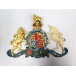 A Cast Lead and Painted Royal Coat of Arms