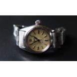 A Lady's Rolex Oyster Steel Cased Automatic Wristwatch, running intermittently: needs attention