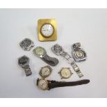 A Collection of Gent's Wristwatches including Accurist (running), Nelco, Roamer, Centenario (